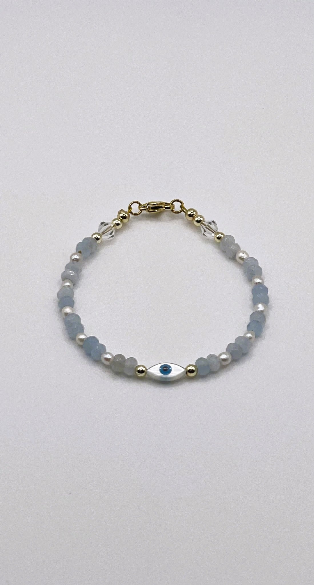Baby Evil Eye Aquamarine