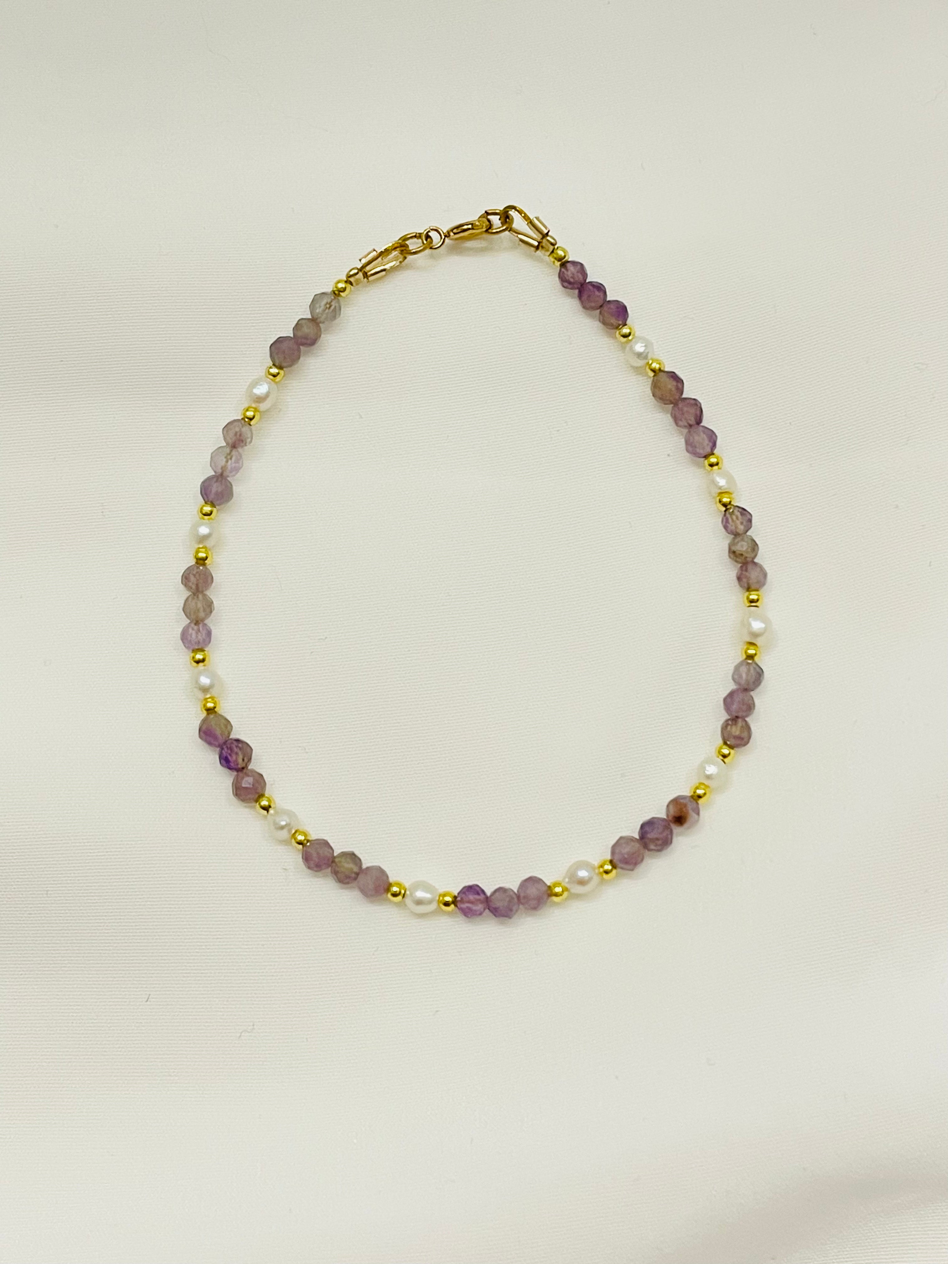 Semiprecious Stones & Miniature Pearl Bracelet