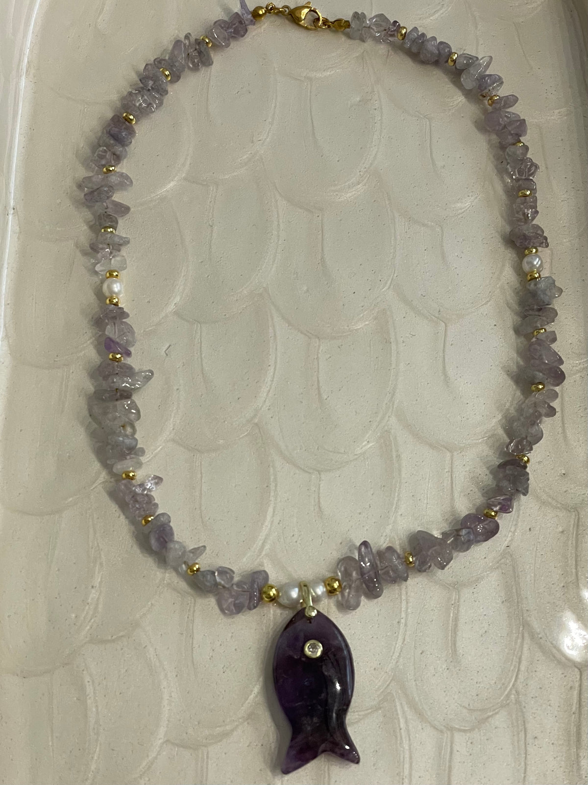 Amethyst Fish Necklace