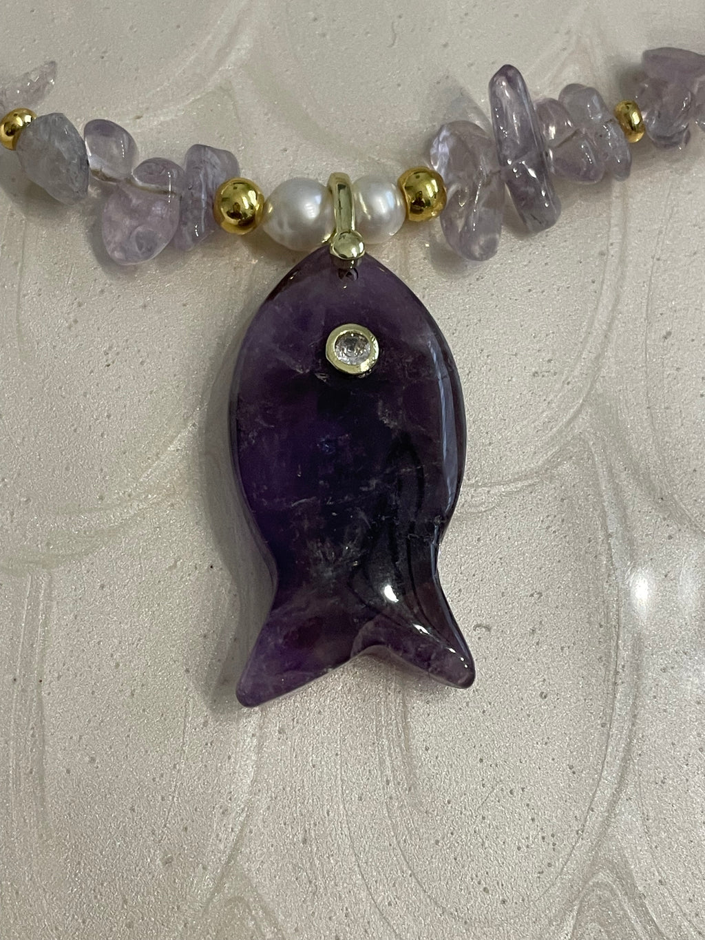 Amethyst Fish Necklace
