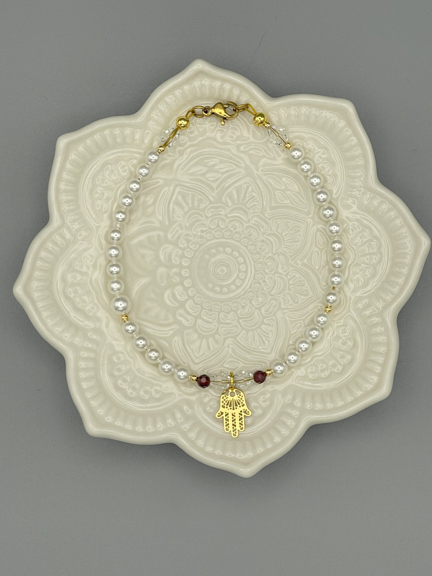 Pearl Hamsa Bracelet